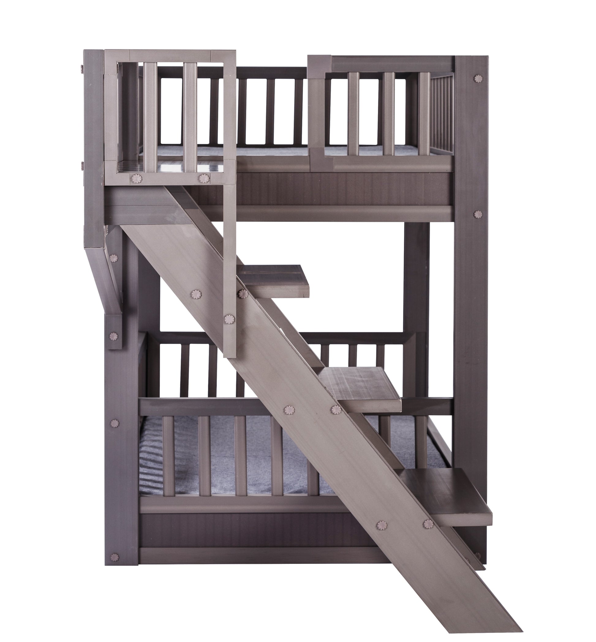 ® ECOFLEX® Dog Bunk Bed with Removable Memory Foam Cushions, Easy Assembly, Wide Stairs for Safe Climbing, Durable Composite, Ideal for Multiple Pets, Accommodates 2 Large or 3+ Small Dogs