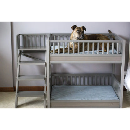 ® ECOFLEX® Dog Bunk Bed with Removable Memory Foam Cushions, Easy Assembly, Wide Stairs for Safe Climbing, Durable Composite, Ideal for Multiple Pets, Accommodates 2 Large or 3+ Small Dogs