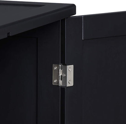 X-Large Designer Cat Washroom Storage Bench Cat Litter Box Enclosure Furniture Box House with Table (Black)