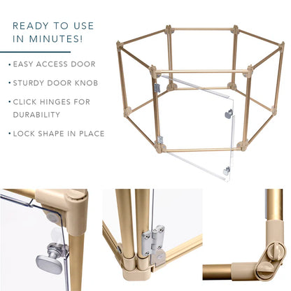 Clear Dog Pen, Transparent Pet Pen, Adjustable 6-Panel Playpen