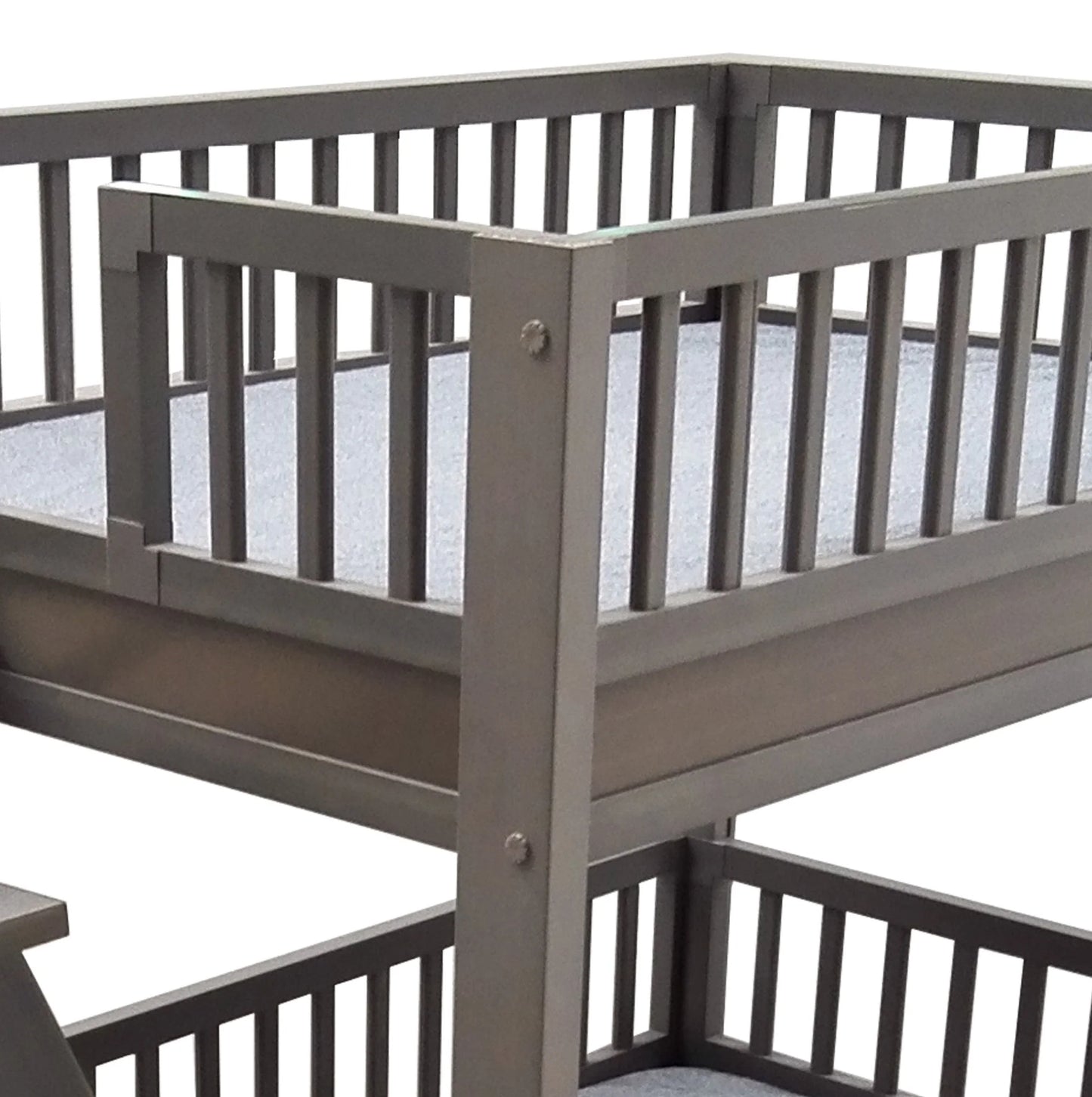 ® ECOFLEX® Dog Bunk Bed with Removable Memory Foam Cushions, Easy Assembly, Wide Stairs for Safe Climbing, Durable Composite, Ideal for Multiple Pets, Accommodates 2 Large or 3+ Small Dogs