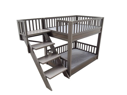 ® ECOFLEX® Dog Bunk Bed with Removable Memory Foam Cushions, Easy Assembly, Wide Stairs for Safe Climbing, Durable Composite, Ideal for Multiple Pets, Accommodates 2 Large or 3+ Small Dogs