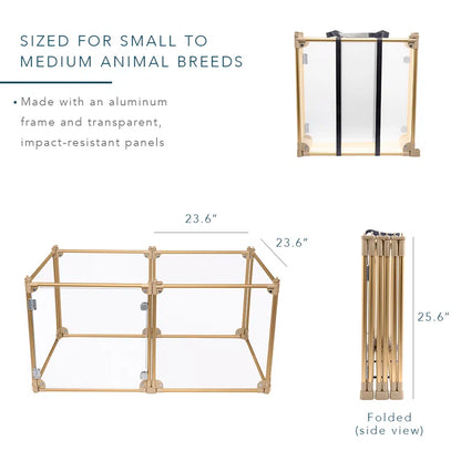 Clear Dog Pen, Transparent Pet Pen, Adjustable 6-Panel Playpen