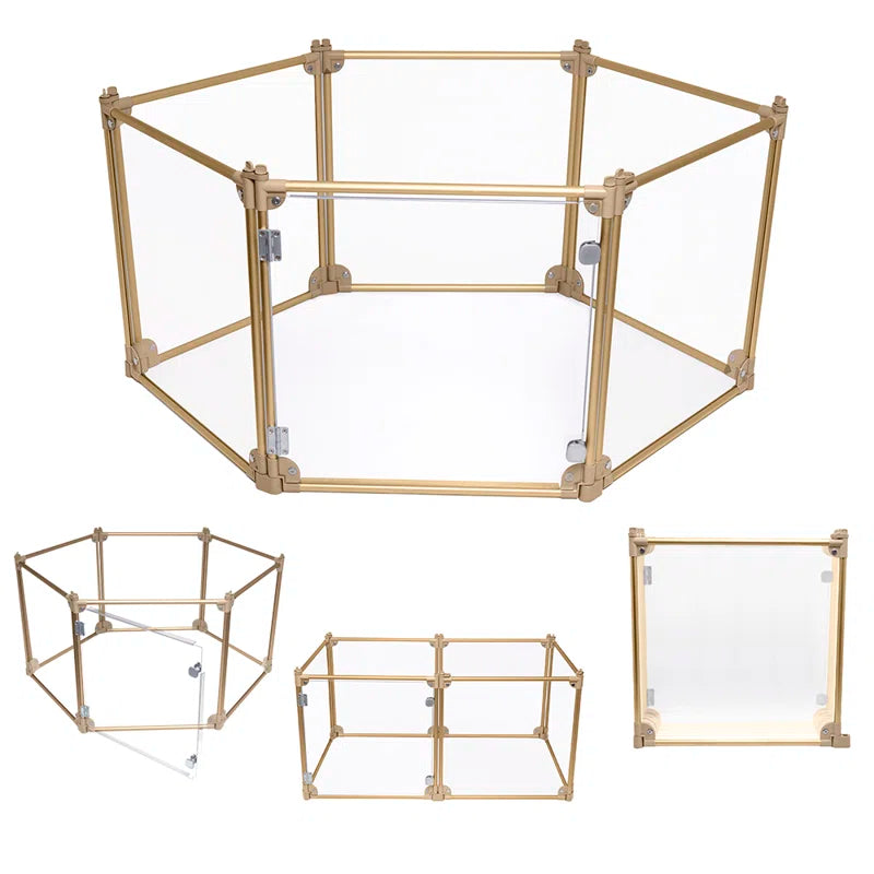 Clear Dog Pen, Transparent Pet Pen, Adjustable 6-Panel Playpen