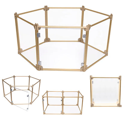 Clear Dog Pen, Transparent Pet Pen, Adjustable 6-Panel Playpen