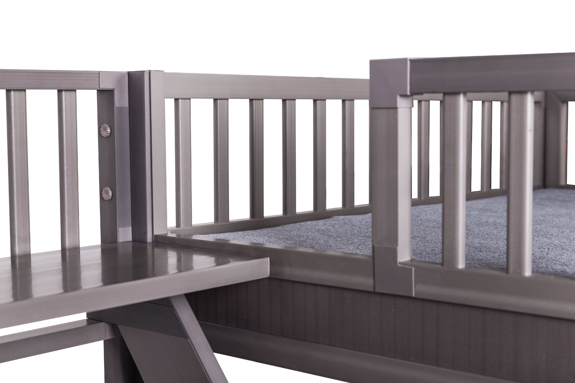 ® ECOFLEX® Dog Bunk Bed with Removable Memory Foam Cushions, Easy Assembly, Wide Stairs for Safe Climbing, Durable Composite, Ideal for Multiple Pets, Accommodates 2 Large or 3+ Small Dogs