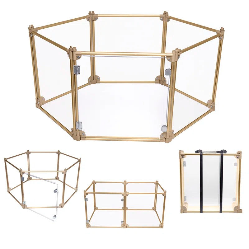 Clear Dog Pen, Transparent Pet Pen, Adjustable 6-Panel Playpen