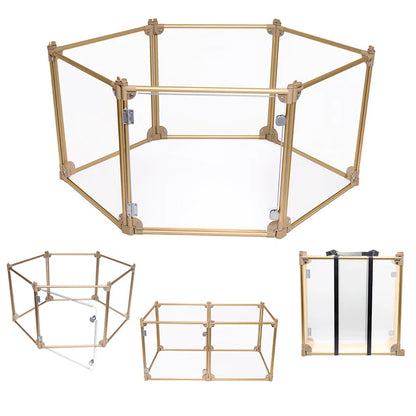 Clear Dog Pen, Transparent Pet Pen, Adjustable 6-Panel Playpen