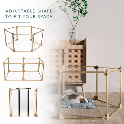 Clear Dog Pen, Transparent Pet Pen, Adjustable 6-Panel Playpen