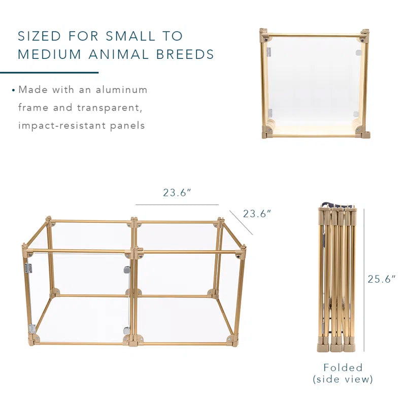 Clear Dog Pen, Transparent Pet Pen, Adjustable 6-Panel Playpen
